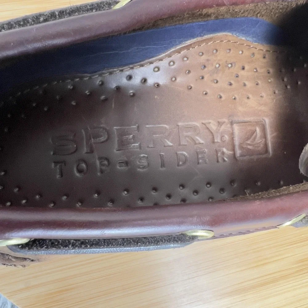Sperry Top-Sider Authentic Original 2-Eye Boat Shoes Men's Size 9M Brown Leather